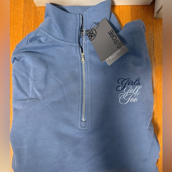 New G/FORE Womens Girls Golf Too French Terry Quarter Zip Golf Pullover Medium - Picture 3 of 4